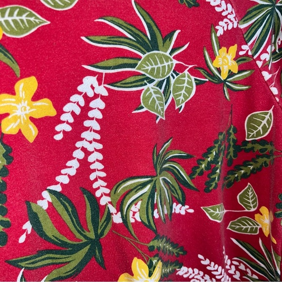 Vans Off The Wall Rare Red Tropical Floral Hawaiian Pullover Crewneck Medium - Picture 6 of 7